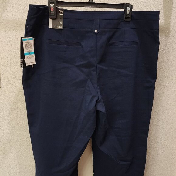 Style and Co Navy Blue Midrise Capri Pants Size 16 - Picture 2 of 12